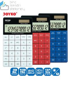 Jual Kalkulator Meja 12 Digit Joyko Calculator CC-48CO (Red,Blue,White) terlengkap di toko alat tulis