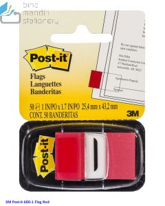 Contoh Alat Perlengkapan Kantor merk 3M Post-it , Gambar Produk 3M Post-it 680-1 Flags Red 12x43mm harga 39400 di Toko Peralatan Sekolah Murah