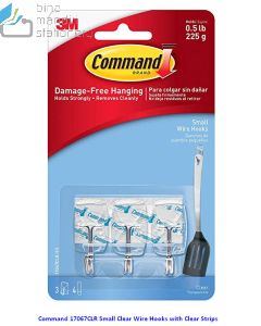 Contoh Alat Perlengkapan Kantor merk 3M Command , Gambar Produk Command 17067CLR-9 Small Clear Wire Hooks harga 45000 di Toko Peralatan Sekolah Murah