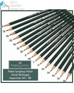 Foto Faber-Castell L.Pencil Castell 9000- 3B / 4B / 5B / 6B / 7B / 8B (117108) Pensil Kayu Computer merek Faber Castell