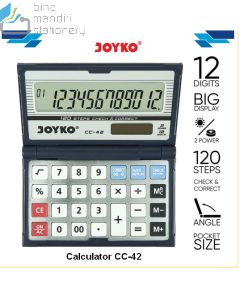 Foto Kalkulator Saku Pocket 12 Digit Joyko Calculator CC-42 merek Joyko