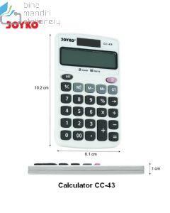 Jual Kalkulator Saku Pocket 12 Digit Joyko Calculator CC-43 terlengkap di toko alat tulis