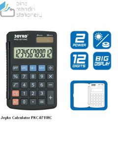 Contoh Joyko Calculator PKC-0711HC Kalkulator Saku Pocket 12 Digit merek Joyko