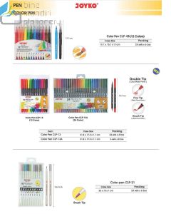 Jual Pena Kuas Berwarna Seni menggambar dan Melukis Joyko Color Brush Pen CLP-13A (24 Color) terlengkap di toko alat tulis