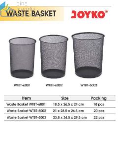 Contoh Joyko Waste Basket WTBT-6003 Tempat Sampah Jaring Bulat merek Joyko