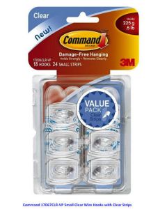Contoh Alat Perlengkapan Kantor merk 3M Command , Gambar Produk Command 17067CLR Small Clear Wire Hooks harga 36000 di Toko Peralatan Sekolah Murah